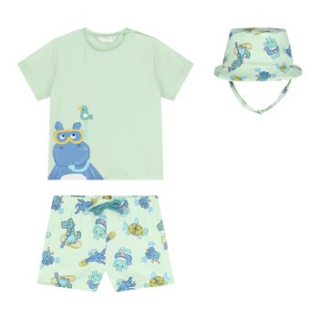 Baby Boys Green Swim Set