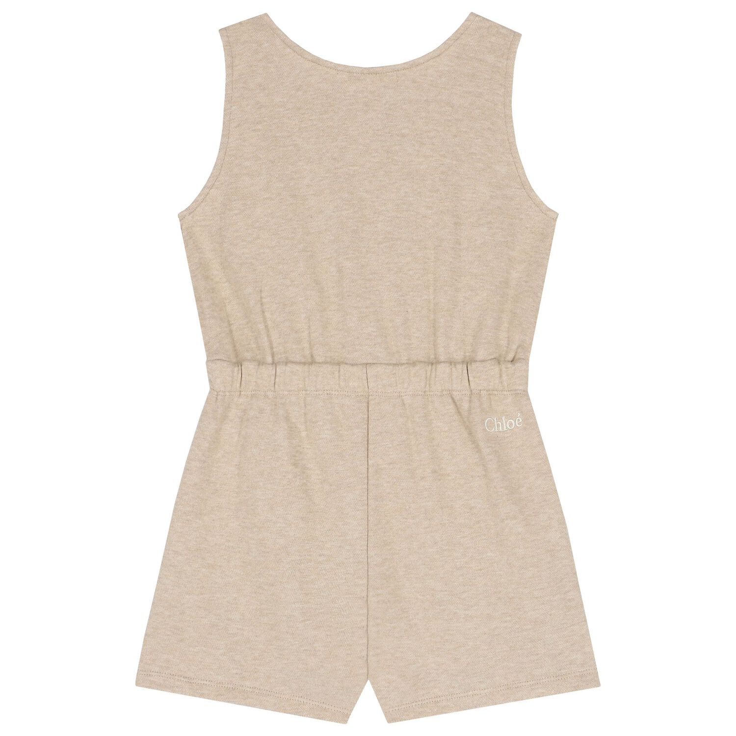 Girls Beige Ribbon Playsuit, 1, hi-res image number null