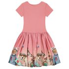 Girls Pink Animals Dress, 2, hi-res