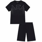 Boys Navy Logo Shorts Set, 1, hi-res
