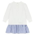 Baby Girls White Polo Bear Dress, 1, hi-res