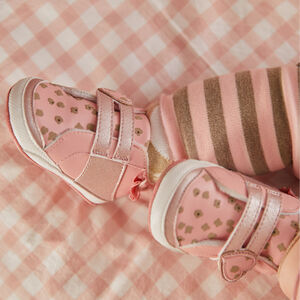 Baby Girls Pink Heart Pre Walker Shoes