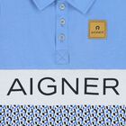 تيشيرت بولو أولاد بالشعار باللون الازرق, 1, hi-res