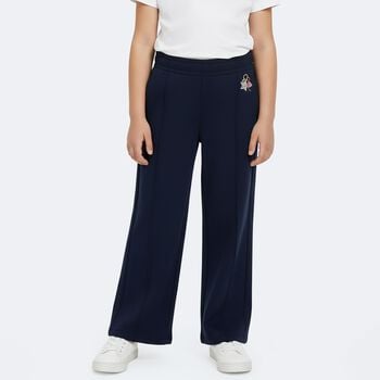 Girls Navy Blue Logo Trousers