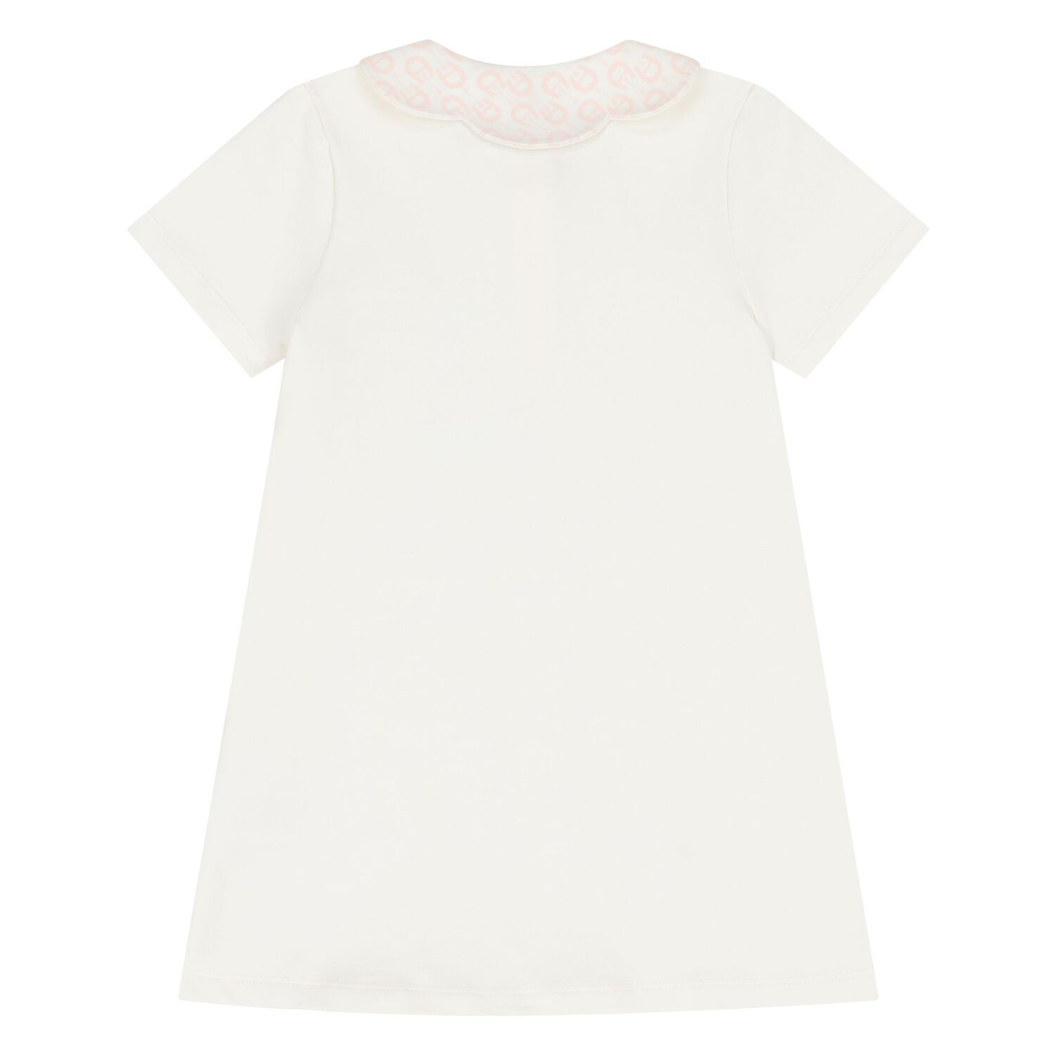 Younger Girls Ivory Logo Dress, 2, hi-res