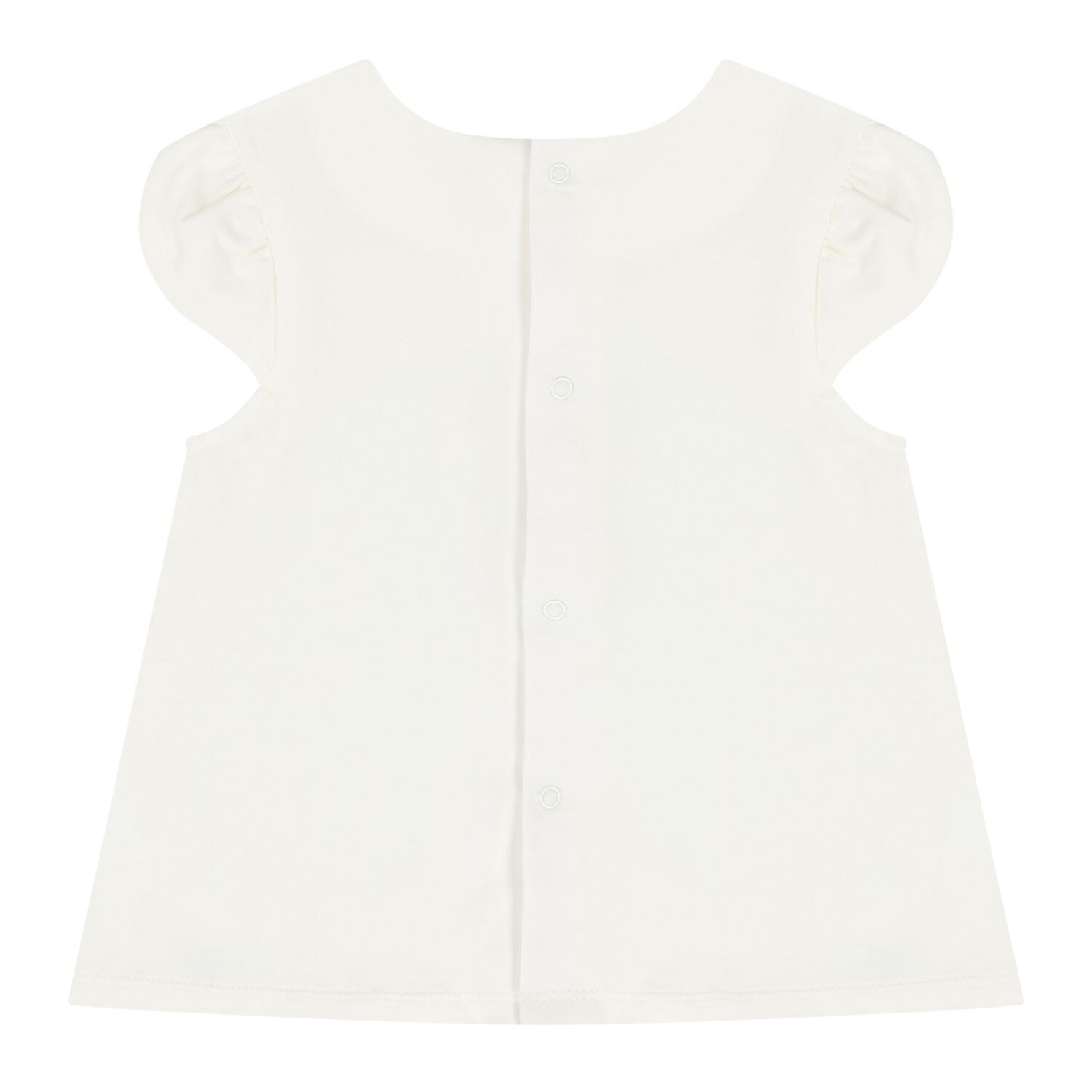 Baby Girls White & Beige Teddy Bear Skirt Set, 2, hi-res