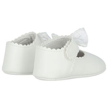 Baby Girls White Bow Pre Walker Shoes