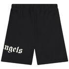 Boys Black Logo Shorts, 2, hi-res