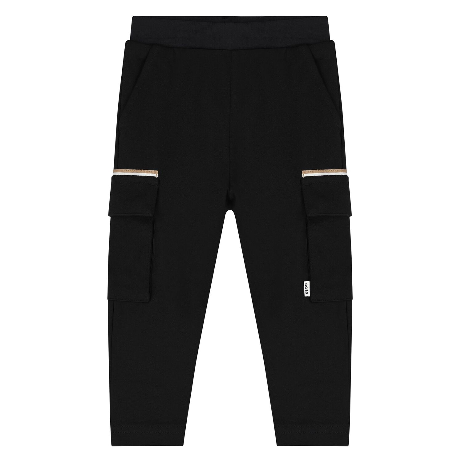 Younger Boys Black Logo Joggers, 1, hi-res image number null