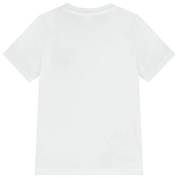 Boys White Dinosaur T-Shirt