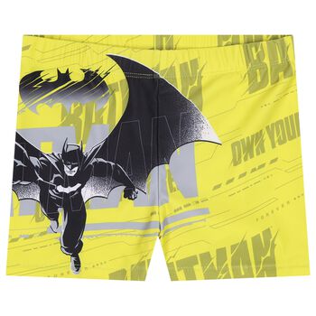 Boys Yellow Batman Swim Shorts