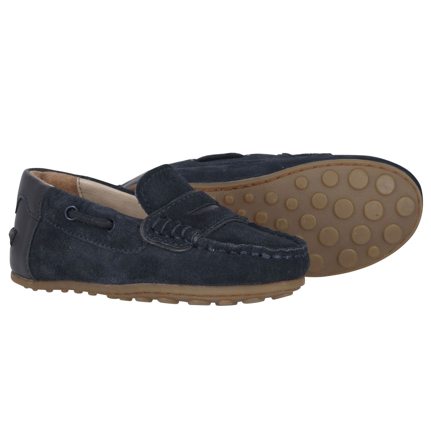 Boys Navy Blue Moccasins, 1, hi-res image number null