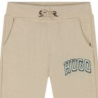 Boys Beige Logo Joggers, 1, hi-res