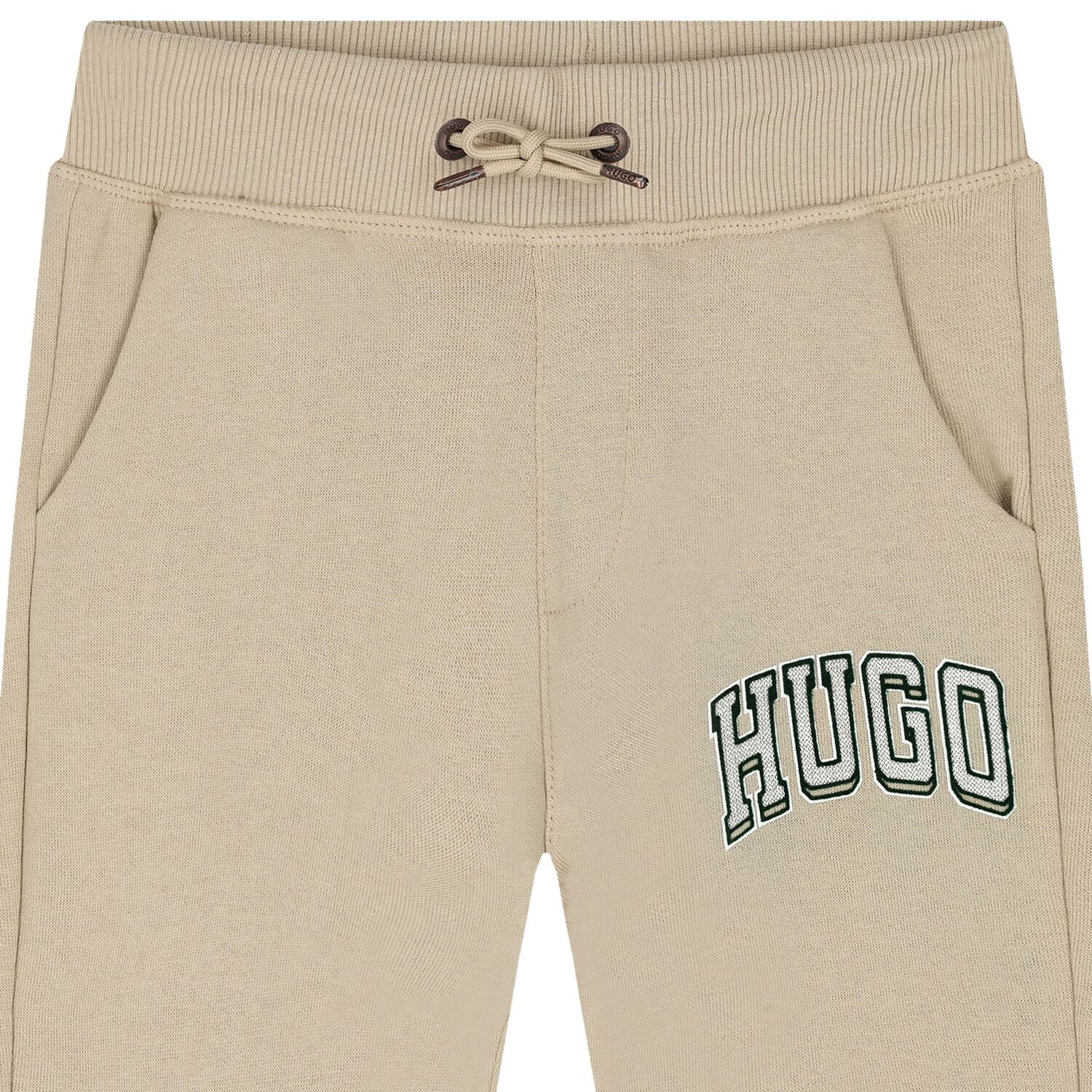 Boys Beige Logo Joggers, 1, hi-res