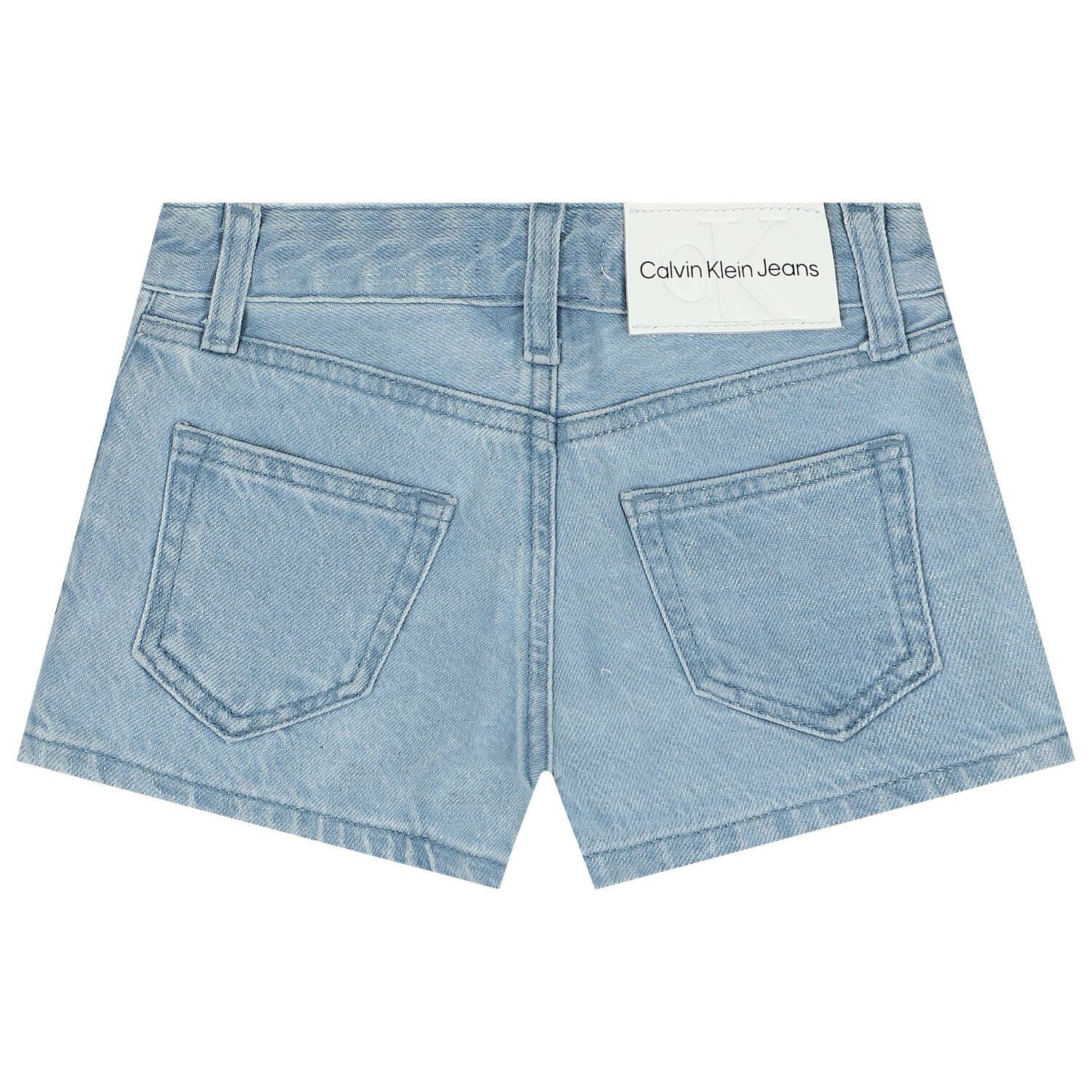 Girls Blue Logo Denim Shorts, 1, hi-res