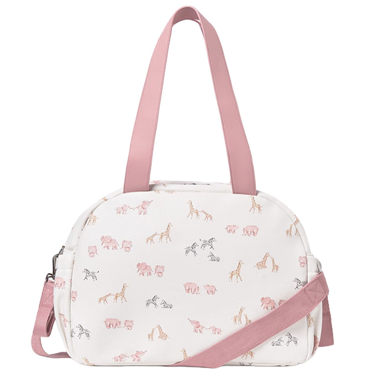 Baby Girls Ivory & Pink Changing Bag, 3, hi-res