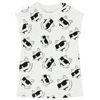 Girls White Choupette Dress, 1, hi-res