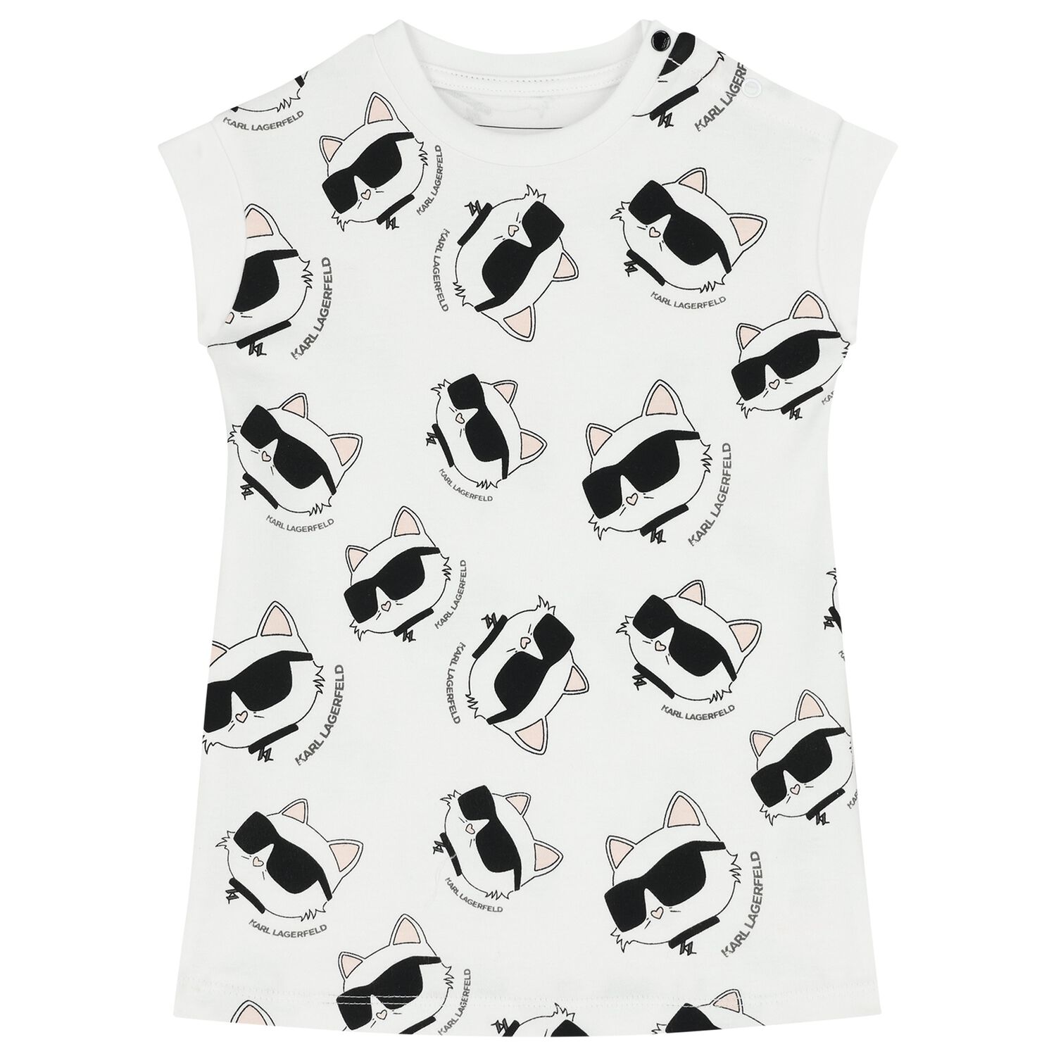 Girls White Choupette Dress, 1, hi-res