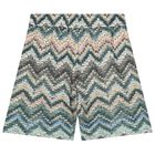 Boys Multi-Coloured Zig Zag Swim Shorts, 1, hi-res