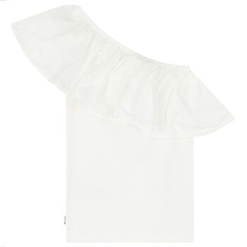 Girls White One Shoulder Top