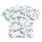 White & Blue Logo T-Shirt, 1, hi-res