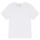 Boys White Logo T-Shirt, 6, hi-res