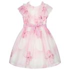 Girls Pink Ruffled Butterfly Dress, 1, hi-res