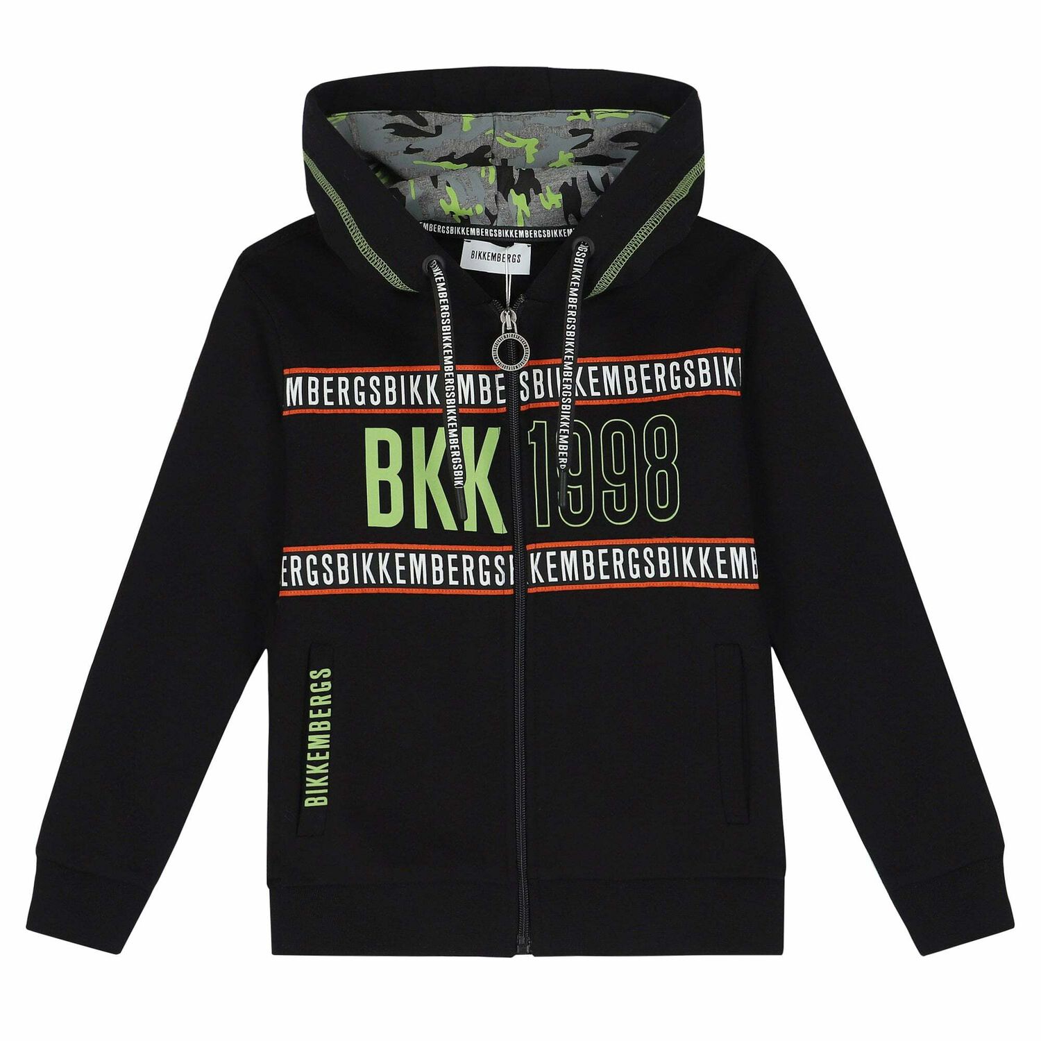 Boys Black Logo Zip Up Top, 1, hi-res image number null