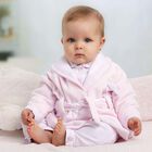 Girls Pink Fleece Dressing Gown, 1, hi-res
