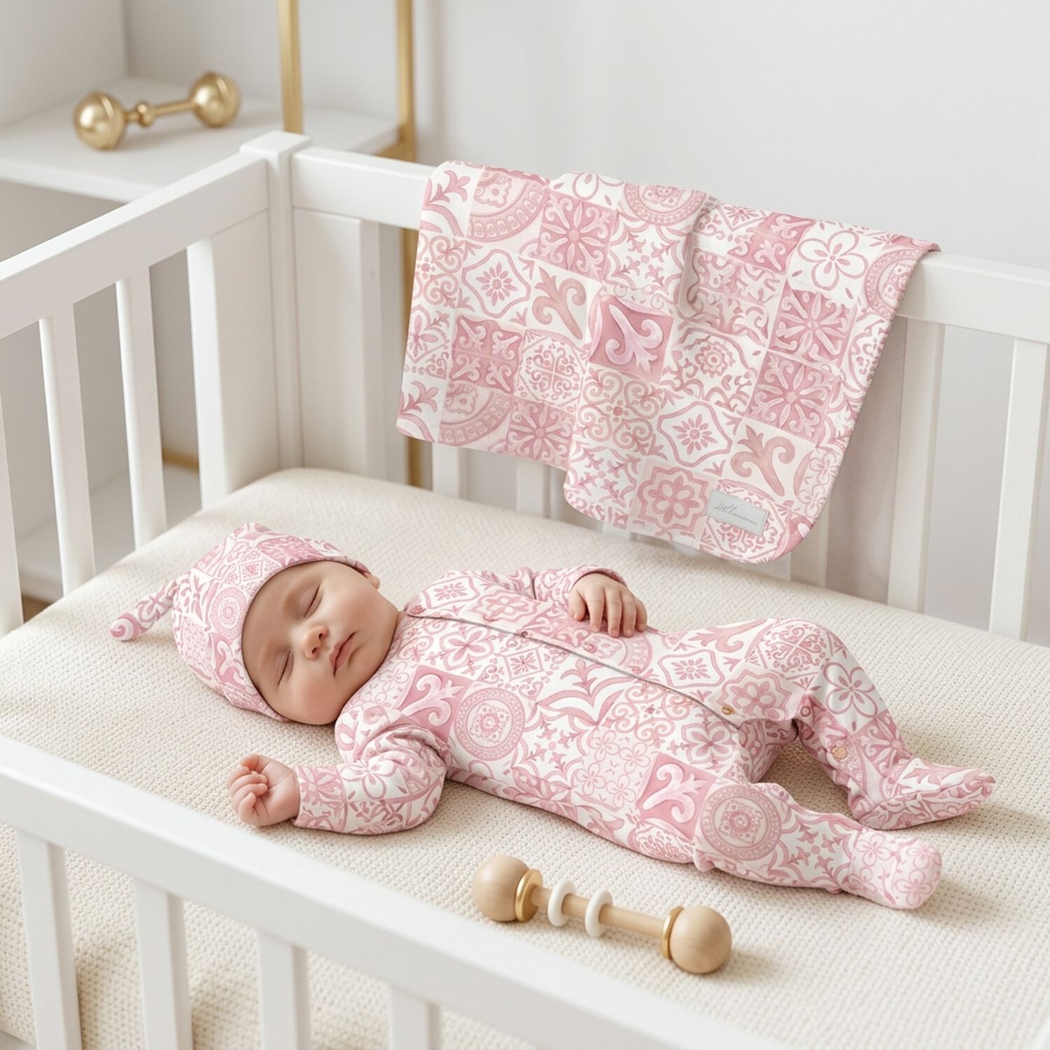 Baby Girls Pink & White Babygrow Gift Set , 2, hi-res