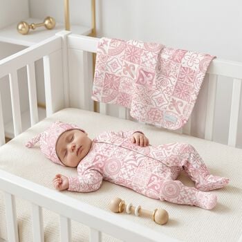 Baby Girls Pink & White Babygrow Gift Set 