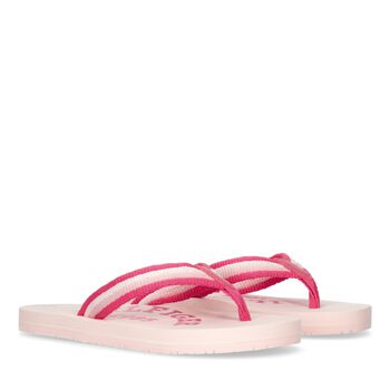 Girls Pink Logo Flip Flops