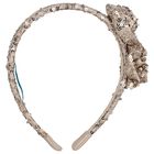 Girls Beige & Gold Sequin Headband, 2, hi-res