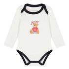 Baby Boys Navy Blue & White Teddy Bear Bodysuit Set, 2, hi-res