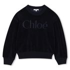 Girls Navy Blue Logo Sweatshirt, 1, hi-res