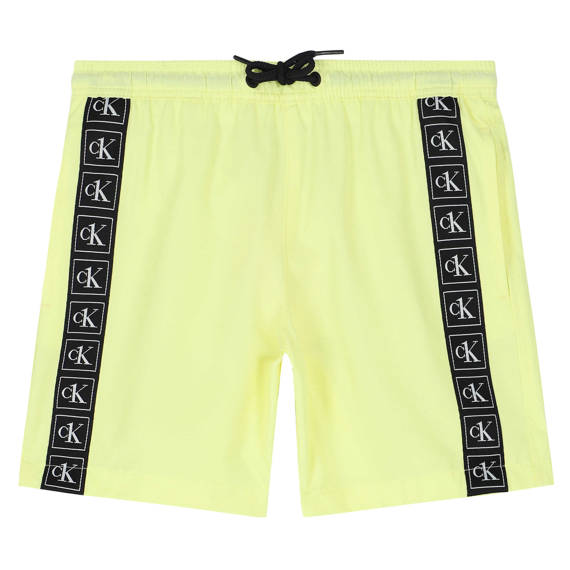 Calvin Klein Boys Light Yellow Logo Swim Shorts Junior Couture