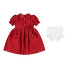 Baby Girls Red Flower Dress Set, 1, hi-res