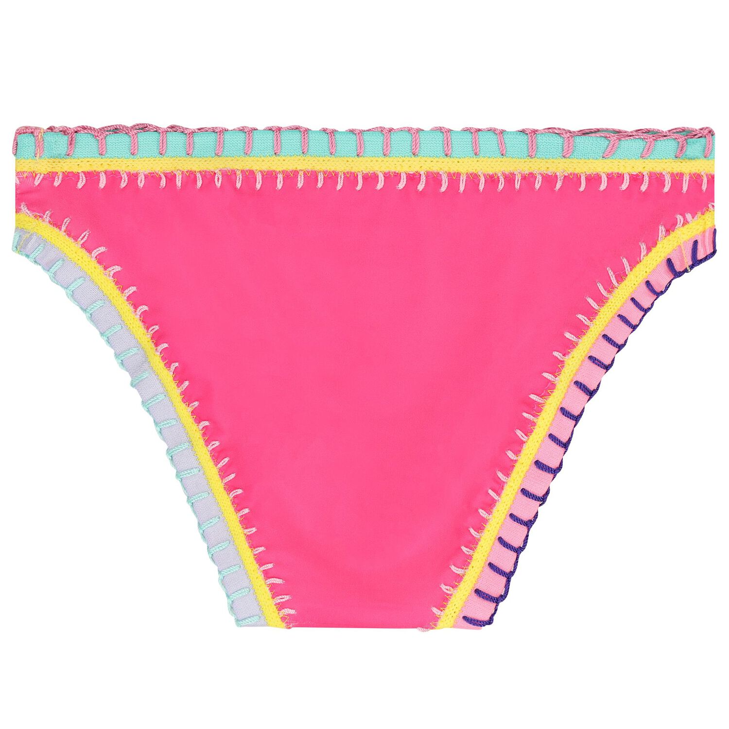 Girls Pink Embroidered Bikini, 1, hi-res