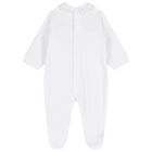 Baby Boys White & Blue Dots Babygrow, 1, hi-res