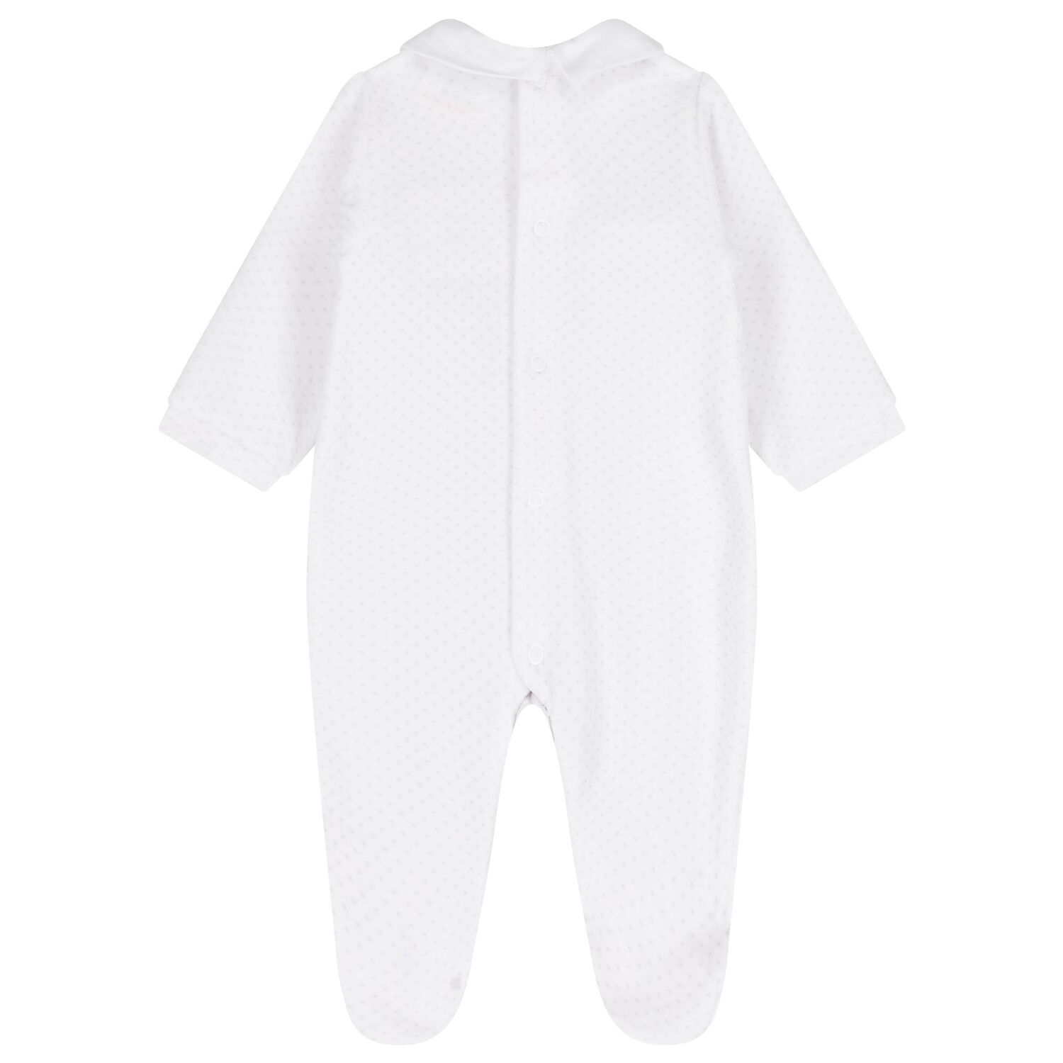 Baby Boys White & Blue Dots Babygrow, 1, hi-res