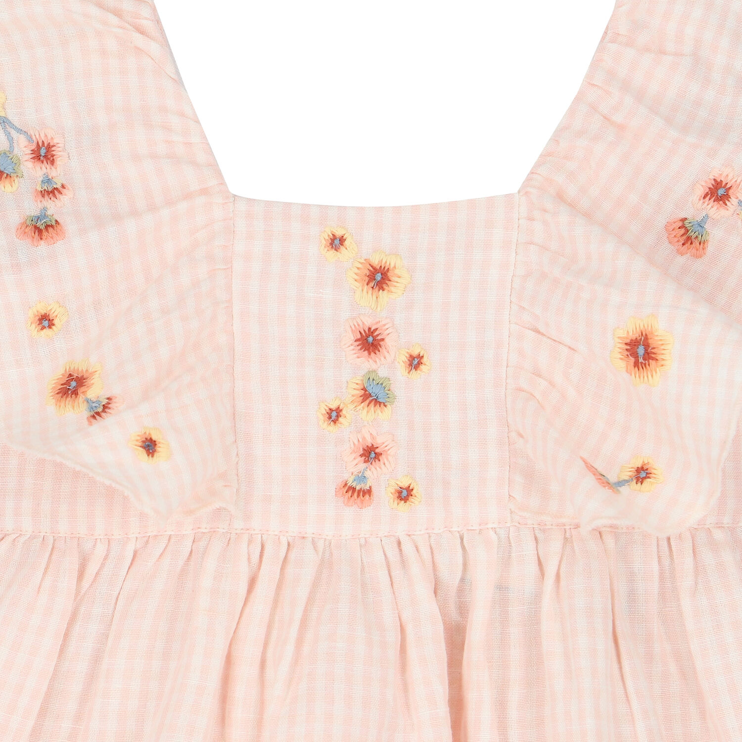 Girls Pink Gingham Dress, 1, hi-res