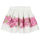 Girls Pink & White Floral Skirt Set, 2, hi-res