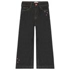 Girls Black Denim Jeans, 1, hi-res