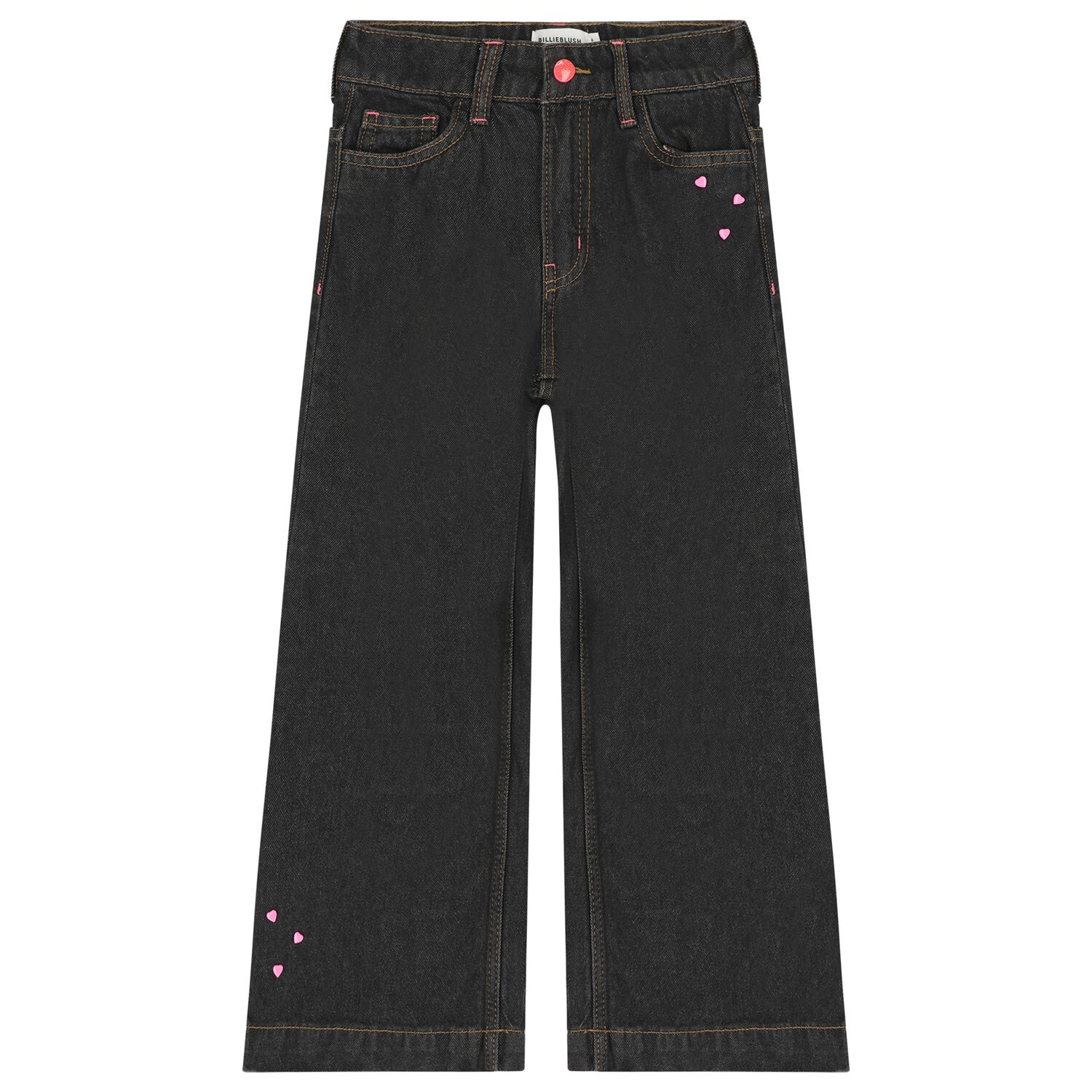 Girls Black Denim Jeans, 1, hi-res