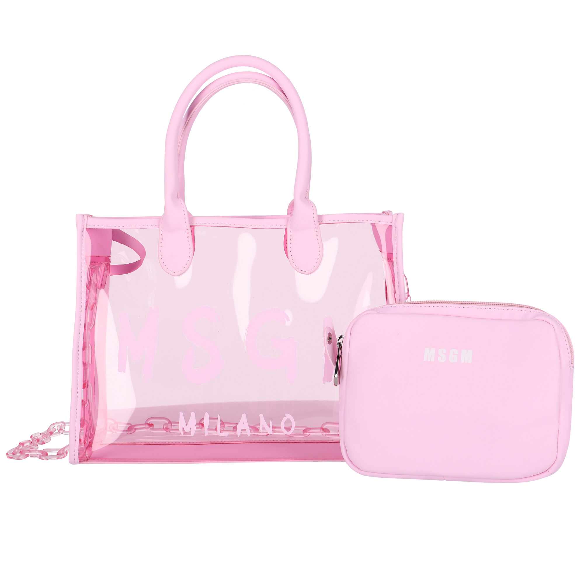 Pink clear deals tote bag
