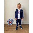 Boys White Logo Long Sleeve Top, 1, hi-res