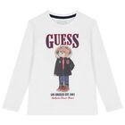 Boys White Teddy Bear Long Sleeve Top, 1, hi-res