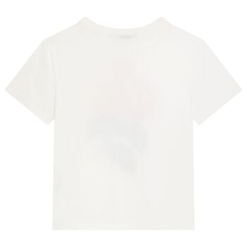 Girls Ivory Flower Logo T-Shirt