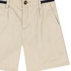 Boys Beige Logo Shorts, 1, hi-res