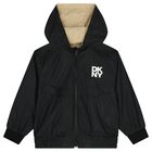 توب اولاد هودى بسحاب قابل للعكس باللون البيج والاسود, 1, hi-res